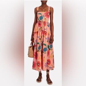 Farm Rio Floral Sea MIDI Dress